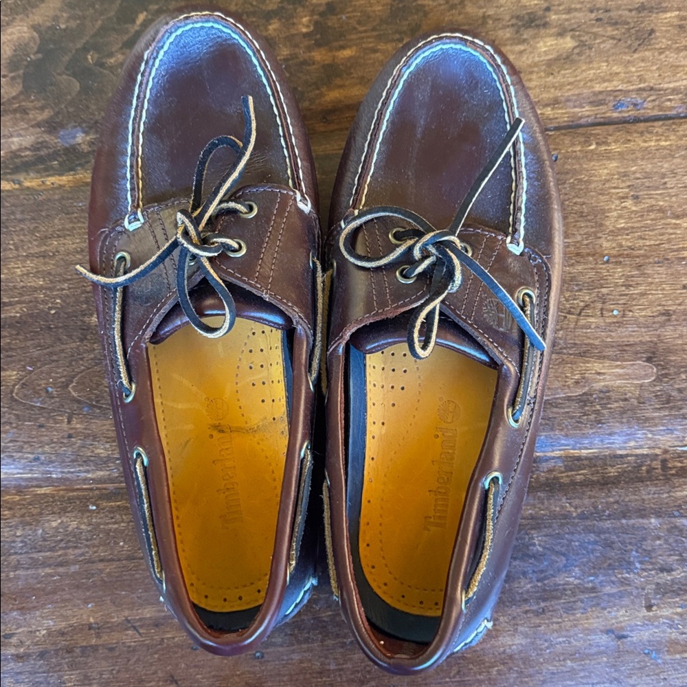 Timberland Dark Brown Leather Boat Shoes